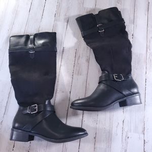 Womens sz 7.5 black leather winter boots